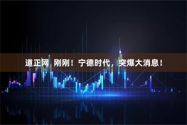 道正网  刚刚！宁德时代，突爆大消息！